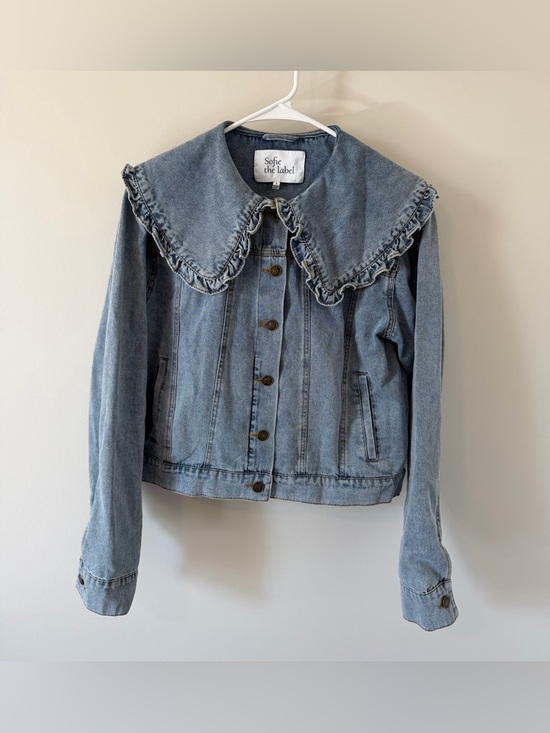 Sofie The Label Jackets & Blazers - Sofie the Label Light Blue Ruffle Collar Denim Jacket